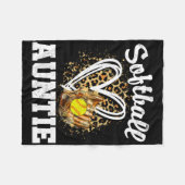 Softll Auntie Leopard Heart Matching Family  フリースブランケット (正面(横))