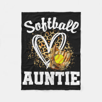 Softll Auntie Leopard Heart Matching Family  フリースブランケット