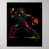 Softll Catcher Dad Pitcher Fastpitch Coach Fathers ポスター (正面)