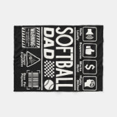 Softll Dad Funny Contents Of Sports Father Softll  フリースブランケット (正面(横))