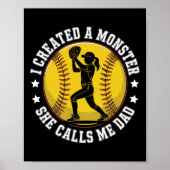 Softll Dad Funny Monster Proud Parent For Player G ポスター (正面)