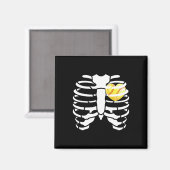 Softll Heart Inside Ribs Skeleton Halloween Costum マグネット (正面/裏面)