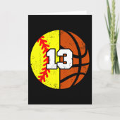 Softll Sketll Number 13 Jersey Funny 13th Birthday カード (正面)