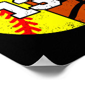 Softll Sketll Number 13 Jersey Funny 13th Birthday ポスター (角)