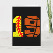 Softll Sketll Number 19 Jersey Funny 19th Birthday カード (正面)