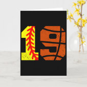 Softll Sketll Number 19 Jersey Funny 19th Birthday カード (黄色い花)