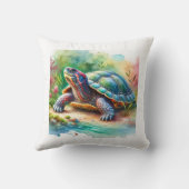 Softshell Turtle 221024AREF149 - Watercolor クッション (裏面)