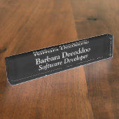 Software Developer Black Acrylic デスクネームプレート (側面)