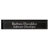 Software Developer Black Acrylic デスクネームプレート (正面)