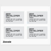 Software Developer Funny Definition 長方形シール (シート)