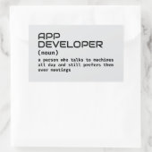 Software Developer Funny Definition 長方形シール (バッグ)