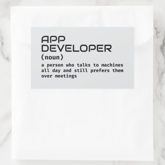 Software Developer Funny Definition 長方形シール (バッグ)