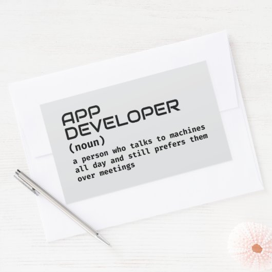 Software Developer Funny Definition 長方形シール (封筒)