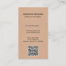 Software Developer Kraft Style Texture 名刺