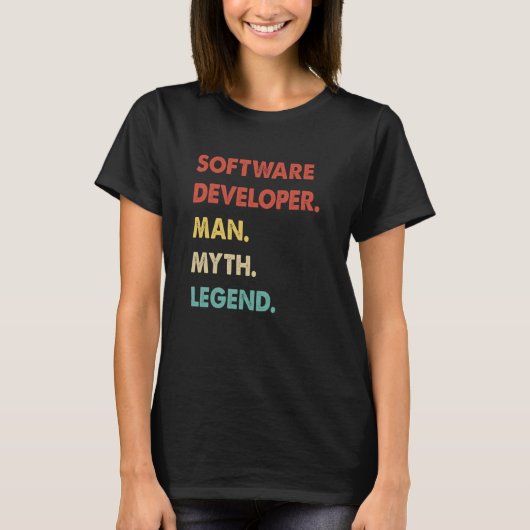 Software Developer Man Myth Legend  1 Tシャツ (正面)