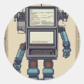 Software Developer Programmer Coding Tech Geek Com ラウンドシール (正面)