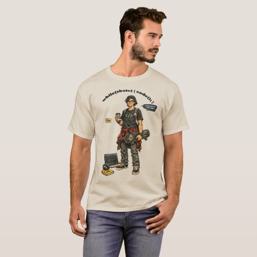 Software Engineer Coder Who Goes Skateboarding URM Tシャツ (正面フル)