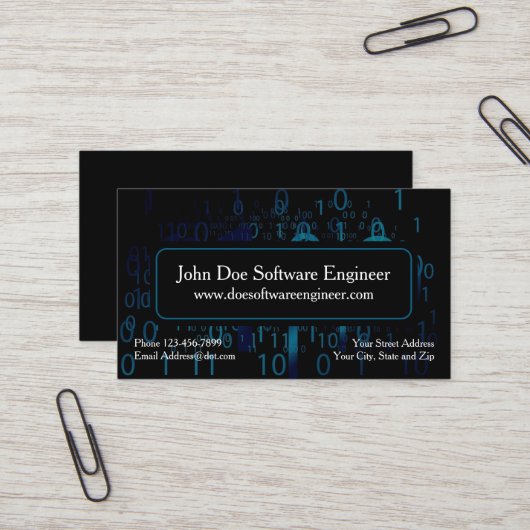Software Engineer Cyber Security Business Card 名刺 (正面/裏面インサイチュ)