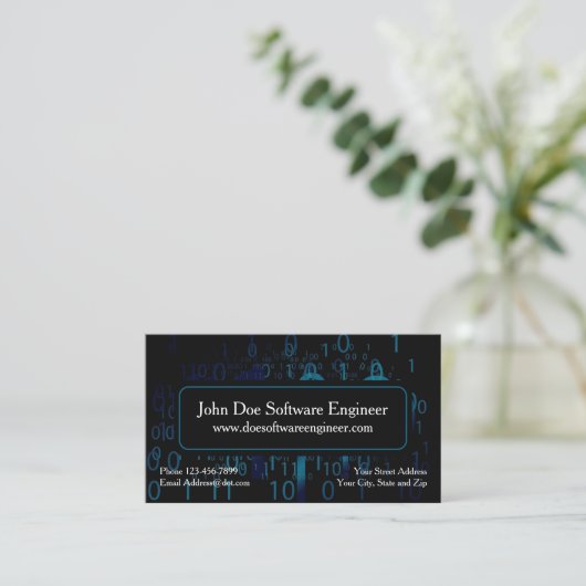 Software Engineer Cyber Security Business Card 名刺 (スタンド正面)