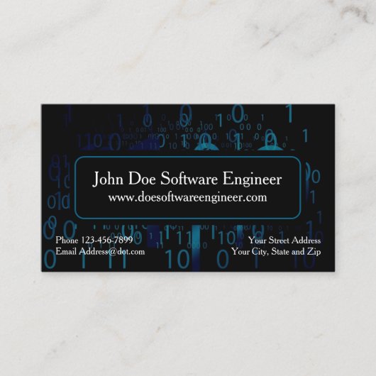 Software Engineer Cyber Security Business Card 名刺 (正面)
