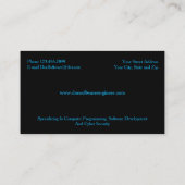 Software Engineer Cyber Security Business Card 名刺 (裏面)