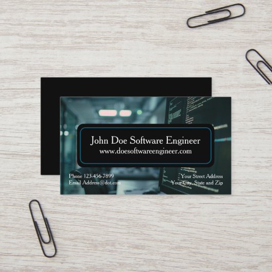 Software Engineer Cyber Security Business Card 名刺 (正面/裏面インサイチュ)