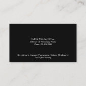 Software Engineer Cyber Security Business Card 名刺 (裏面)