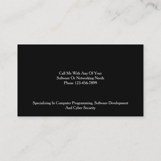 Software Engineer Cyber Security Business Card 名刺 (裏面)