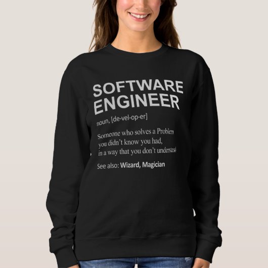 Software Engineer Definition Coder スウェットシャツ (正面)