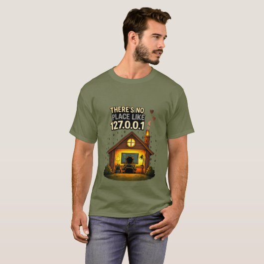 Software Engineer Home 127.0.0.1 T-Shirt Tシャツ (正面フル)