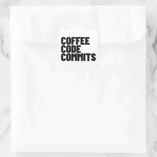 Software Engineer Life - Coffee Code Commits Devel スクエアシール (バッグ)