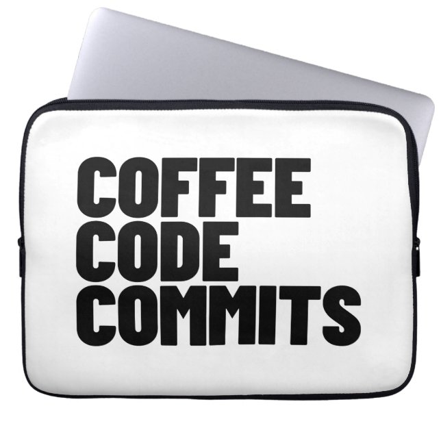Software Engineer Life - Coffee Code Commits Devel ラップトップスリーブ (正面)