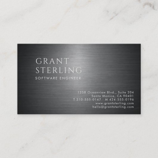 Software Engineer Metallic QR Code 名刺 (正面)