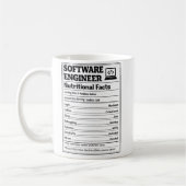 Software Engineer Nutritional Facts Funny Coding コーヒーマグカップ (左)