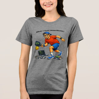 Software Engineer Playing Pickleball with a Paddle トライブレンドＴシャツ