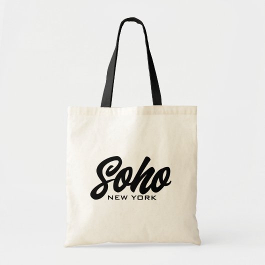 Soho New Yorkトートバッグとスクリプトタイポグラフィ トートバッグ (正面)