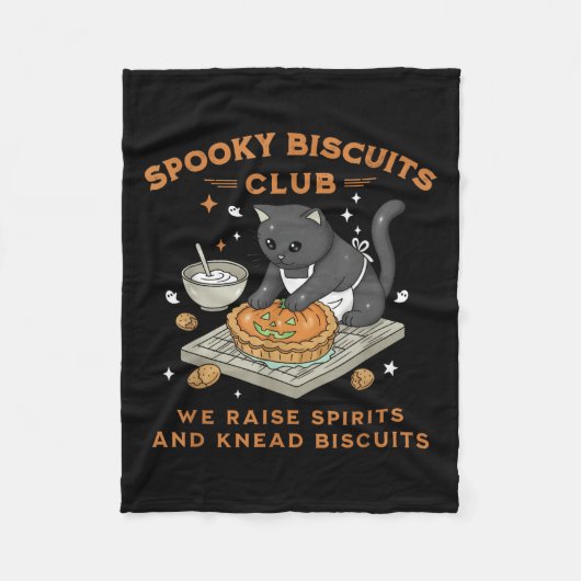 Soky Biscuits Club Black Cat Pumpkin Halloween Bak フリースブランケット (正面)