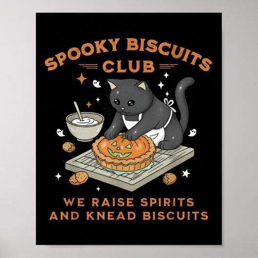 Soky Biscuits Club Black Cat Pumpkin Halloween Bak ポスター (正面)