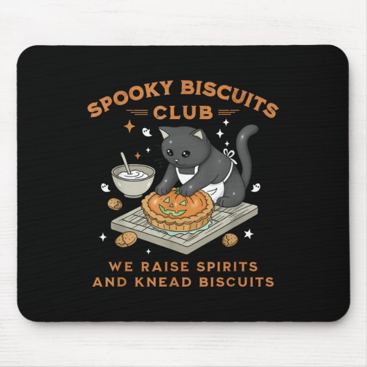 Soky Biscuits Club Black Cat Pumpkin Halloween Bak マウスパッド (正面)