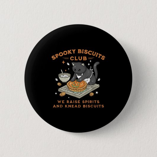 Soky Biscuits Club Black Cat Pumpkin Halloween Bak 缶バッジ (正面)