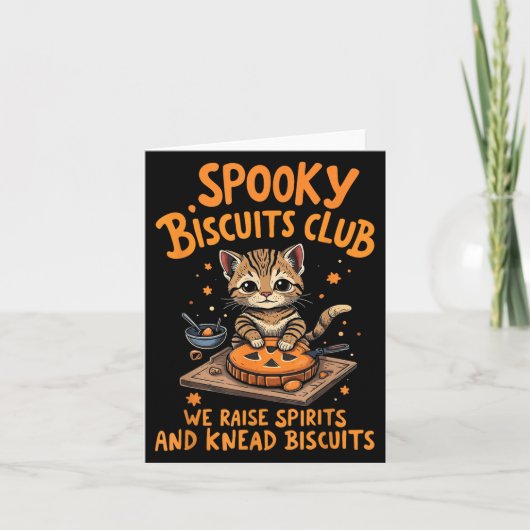 Soky Biscuits Club Cat Funny Halloween Baking  カード (正面)