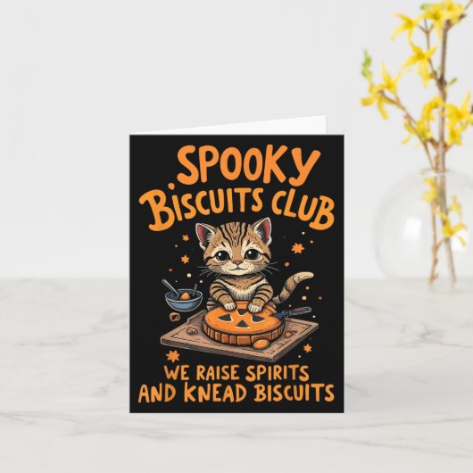 Soky Biscuits Club Cat Funny Halloween Baking  カード (黄色い花)