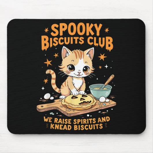Soky Biscuits Club Cat Funny Halloween Baking  マウスパッド (正面)