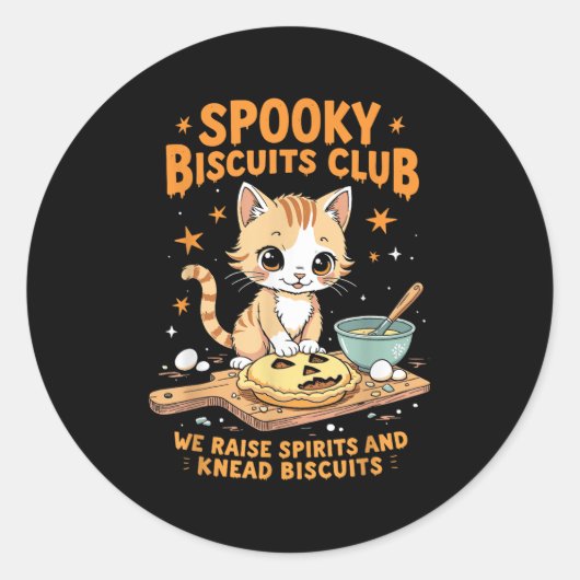 Soky Biscuits Club Cat Funny Halloween Baking  ラウンドシール (正面)