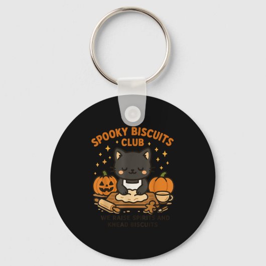 Soky Biscuits Club Cat Funny Halloween Baking Tee キーホルダー (正面)