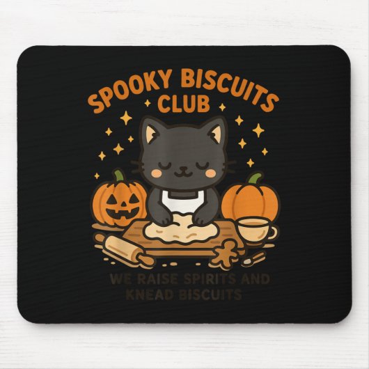 Soky Biscuits Club Cat Funny Halloween Baking Tee  マウスパッド (正面)