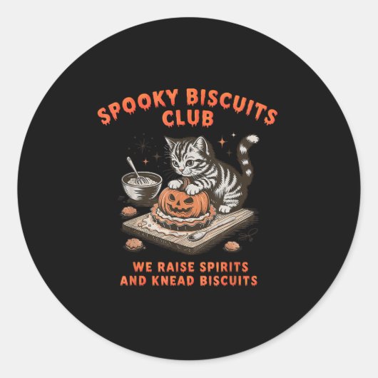 Soky Biscuits Club Cat Halloween Baking  ラウンドシール (正面)