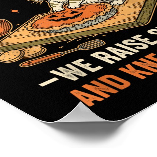 Soky Biscuits Club Funny Halloween Cat Baking  ポスター (角)