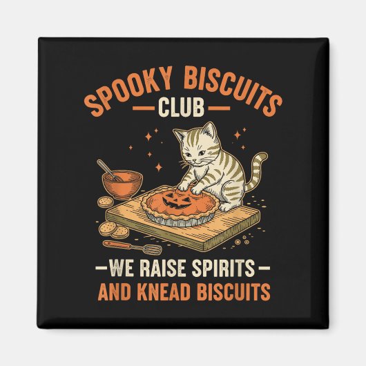 Soky Biscuits Club Funny Halloween Cat Baking  マグネット (正面)
