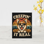 Soky Cute Creen' It Real Funny Dog Halloween Graph カード (黄色い花)